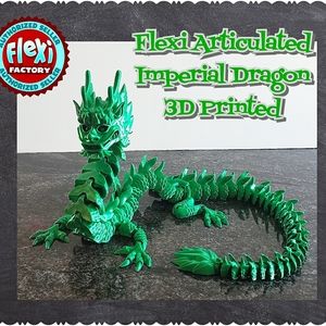 "Flexi" Imperial Green Dragon 3D Printed Figure